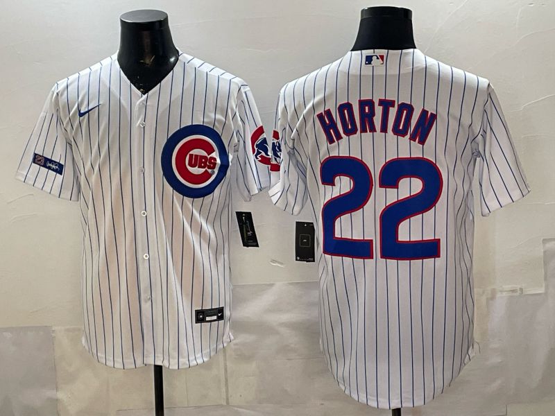 Men Chicago Cubs #22 Horton White Stripe Game 2026 Nike MLB Jersey style 002->chicago cubs->MLB Jersey